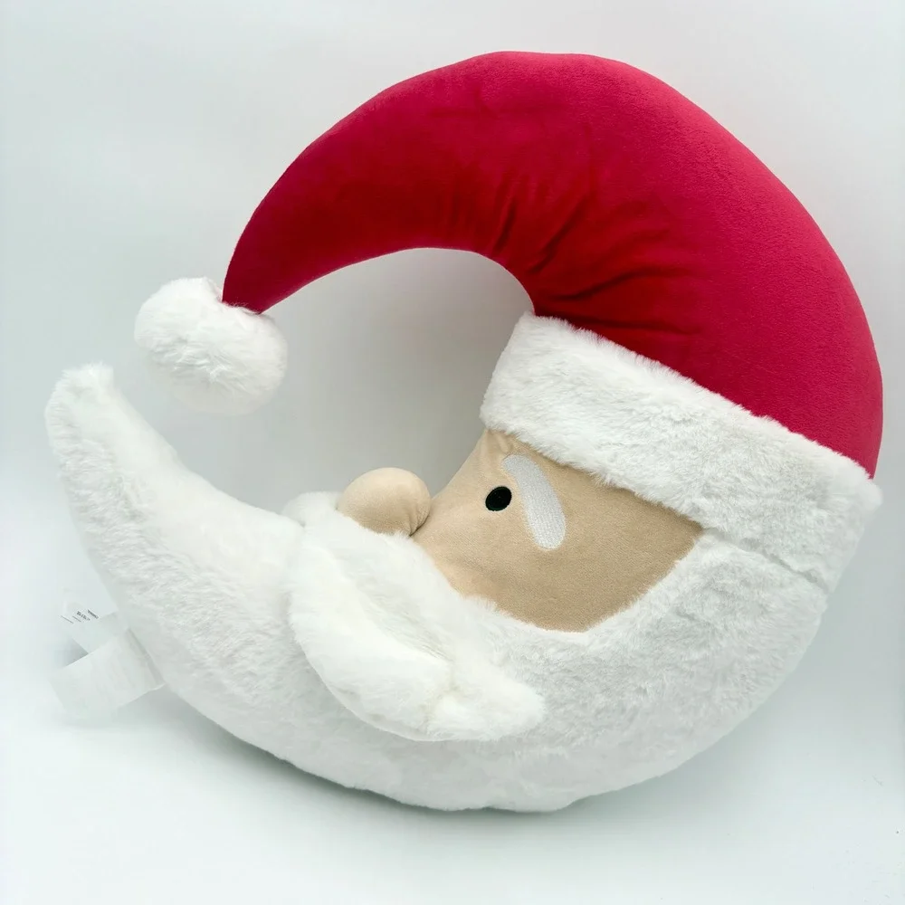 Santa Moon Crescent‎ Pillow Christmas Plush Decorative Holiday Gift
